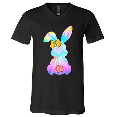 Cute Bunny Rabbit Tie Dye Gift for Easter Day V-Neck T-Shirt