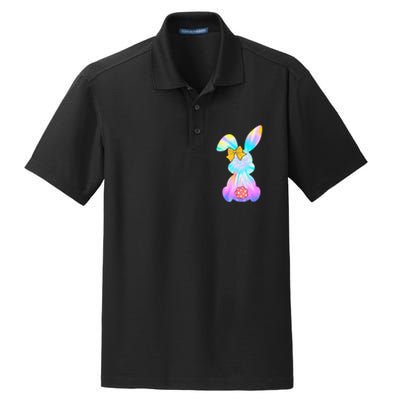 Cute Bunny Rabbit Tie Dye Gift for Easter Day Dry Zone Grid Polo