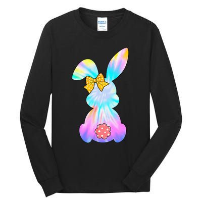 Cute Bunny Rabbit Tie Dye Gift for Easter Day Tall Long Sleeve T-Shirt