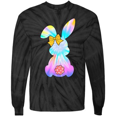 Cute Bunny Rabbit Tie Dye Gift for Easter Day Tie-Dye Long Sleeve Shirt