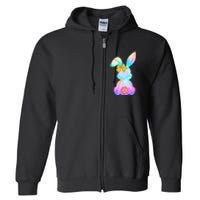 Cute Bunny Rabbit Tie Dye Gift for Easter Day Full Zip Hoodie