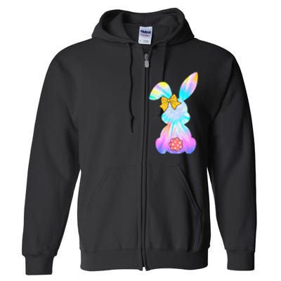 Cute Bunny Rabbit Tie Dye Gift for Easter Day Full Zip Hoodie