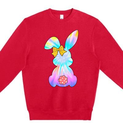 Cute Bunny Rabbit Tie Dye Gift for Easter Day Premium Crewneck Sweatshirt