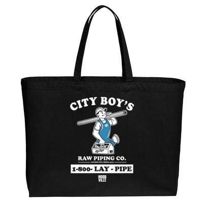 City Boy’s Raw Piping Co 1800 Lay Pipe Cotton Canvas Jumbo Tote