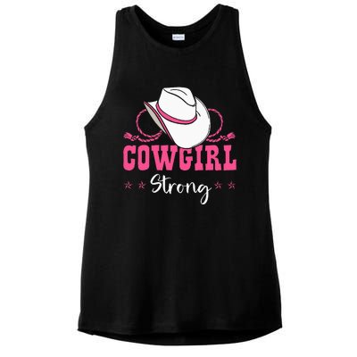 Cowgirl Barrel Racing Roping Horseback Riding Rodeo Ladies PosiCharge Tri-Blend Wicking Tank