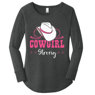 Cowgirl Barrel Racing Roping Horseback Riding Rodeo Women's Perfect Tri Tunic Long Sleeve Shirt