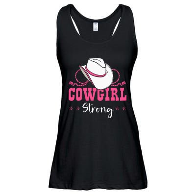 Cowgirl Barrel Racing Roping Horseback Riding Rodeo Ladies Essential Flowy Tank