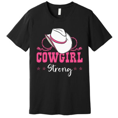 Cowgirl Barrel Racing Roping Horseback Riding Rodeo Premium T-Shirt