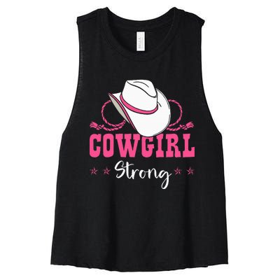 Cowgirl Barrel Racing Roping Horseback Riding Rodeo Women's Racerback Cropped Tank