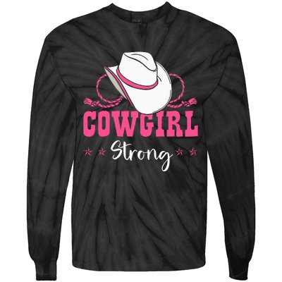 Cowgirl Barrel Racing Roping Horseback Riding Rodeo Tie-Dye Long Sleeve Shirt