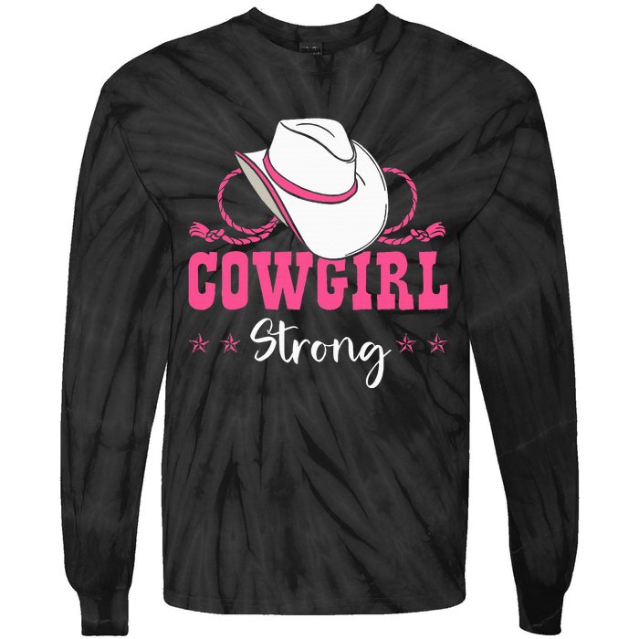 Cowgirl Barrel Racing Roping Horseback Riding Rodeo Tie-Dye Long Sleeve Shirt