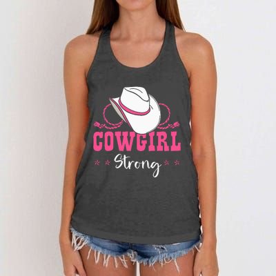 Cowgirl Barrel Racing Roping Horseback Riding Rodeo Women's Knotted Racerback Tank