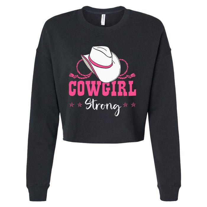 Cowgirl Barrel Racing Roping Horseback Riding Rodeo Cropped Pullover Crew