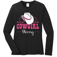 Cowgirl Barrel Racing Roping Horseback Riding Rodeo Ladies Long Sleeve Shirt