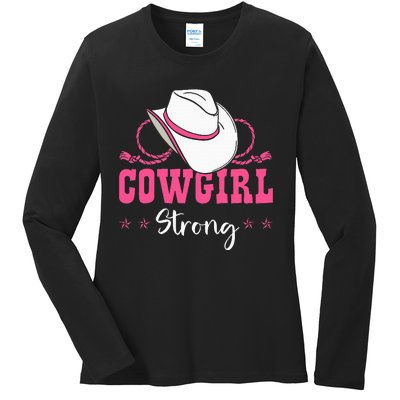 Cowgirl Barrel Racing Roping Horseback Riding Rodeo Ladies Long Sleeve Shirt