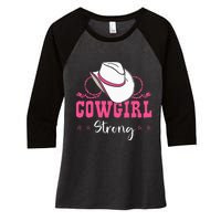 Cowgirl Barrel Racing Roping Horseback Riding Rodeo Women's Tri-Blend 3/4-Sleeve Raglan Shirt