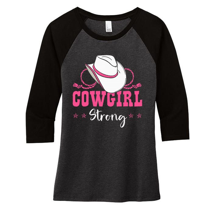 Cowgirl Barrel Racing Roping Horseback Riding Rodeo Women's Tri-Blend 3/4-Sleeve Raglan Shirt