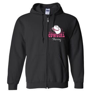 Cowgirl Barrel Racing Roping Horseback Riding Rodeo Full Zip Hoodie