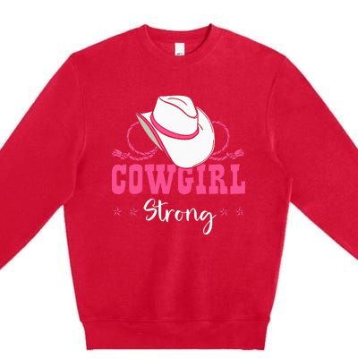 Cowgirl Barrel Racing Roping Horseback Riding Rodeo Premium Crewneck Sweatshirt