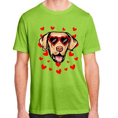 Chesapeake Bay Retriever Valentines Day Love Heart Glasses Gift Adult ChromaSoft Performance T-Shirt