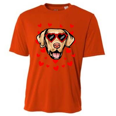 Chesapeake Bay Retriever Valentines Day Love Heart Glasses Gift Cooling Performance Crew T-Shirt