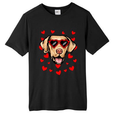 Chesapeake Bay Retriever Valentines Day Love Heart Glasses Gift Tall Fusion ChromaSoft Performance T-Shirt