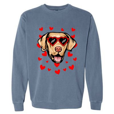 Chesapeake Bay Retriever Valentines Day Love Heart Glasses Gift Garment-Dyed Sweatshirt