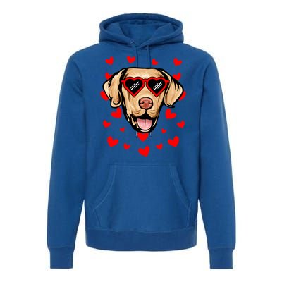 Chesapeake Bay Retriever Valentines Day Love Heart Glasses Gift Premium Hoodie