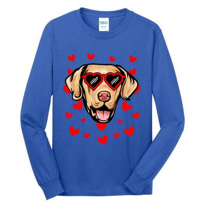 Chesapeake Bay Retriever Valentines Day Love Heart Glasses Gift Tall Long Sleeve T-Shirt