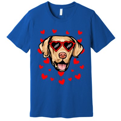 Chesapeake Bay Retriever Valentines Day Love Heart Glasses Gift Premium T-Shirt