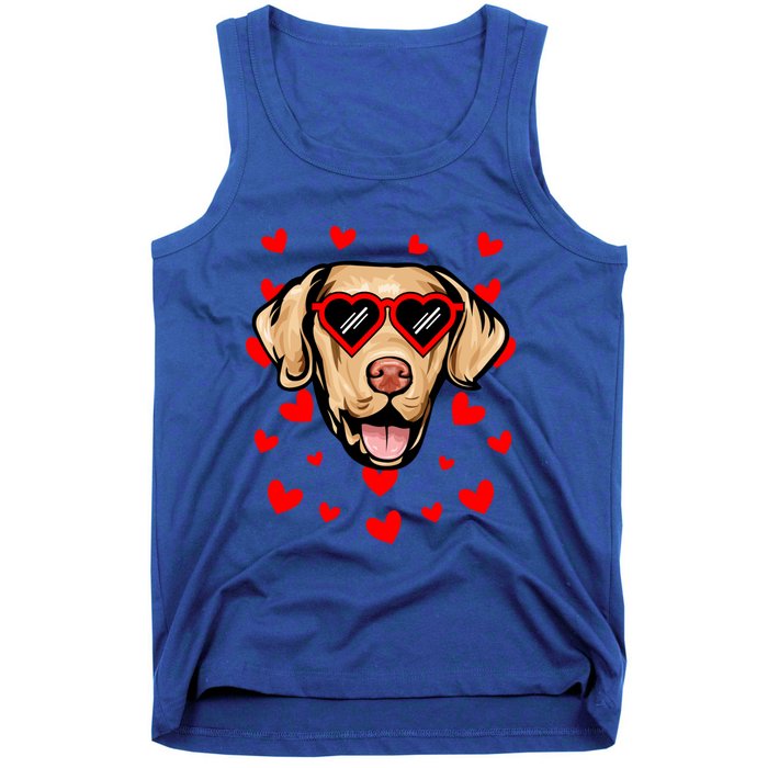 Chesapeake Bay Retriever Valentines Day Love Heart Glasses Gift Tank Top