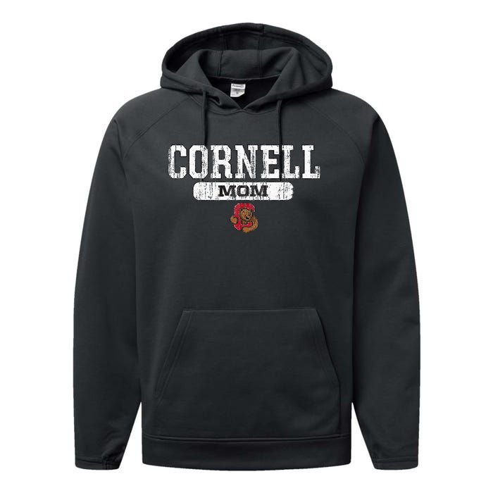 Cornell Big Red Mom Block Pill Icon Performance Fleece Hoodie