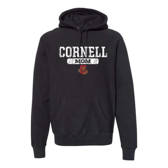 Cornell Big Red Mom Block Pill Icon Premium Hoodie