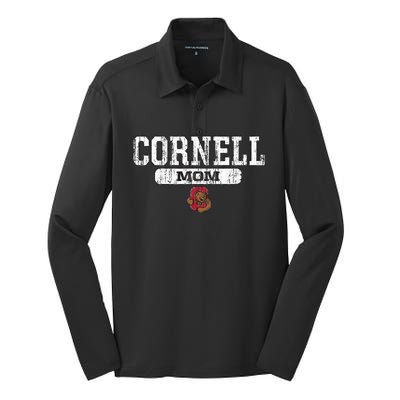 Cornell Big Red Mom Block Pill Icon Silk Touch Performance Long Sleeve Polo