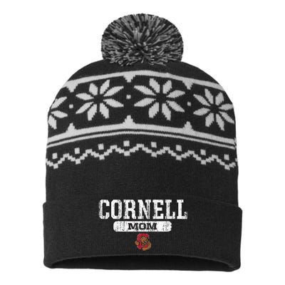 Cornell Big Red Mom Block Pill Icon USA-Made Snowflake Beanie