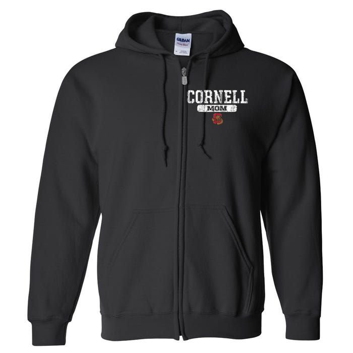 Cornell Big Red Mom Block Pill Icon Full Zip Hoodie