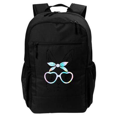 Cute Bunny Rabbit Face Tie Dye Glasses Girl Happy Easter Day Backpack