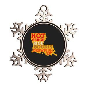 Crawfish Boil Retro Louisiana Usa Cajun Seafood Festival Metallic Star Ornament