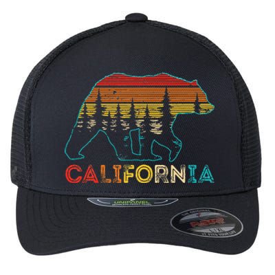 California Bear Retro Nature Outdoor Hiking Souvenir Flexfit Unipanel Trucker Cap