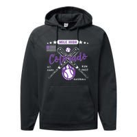 Colorado Baseball Rocky Mountain Skyline Baseball Performance Fleece Hoodie