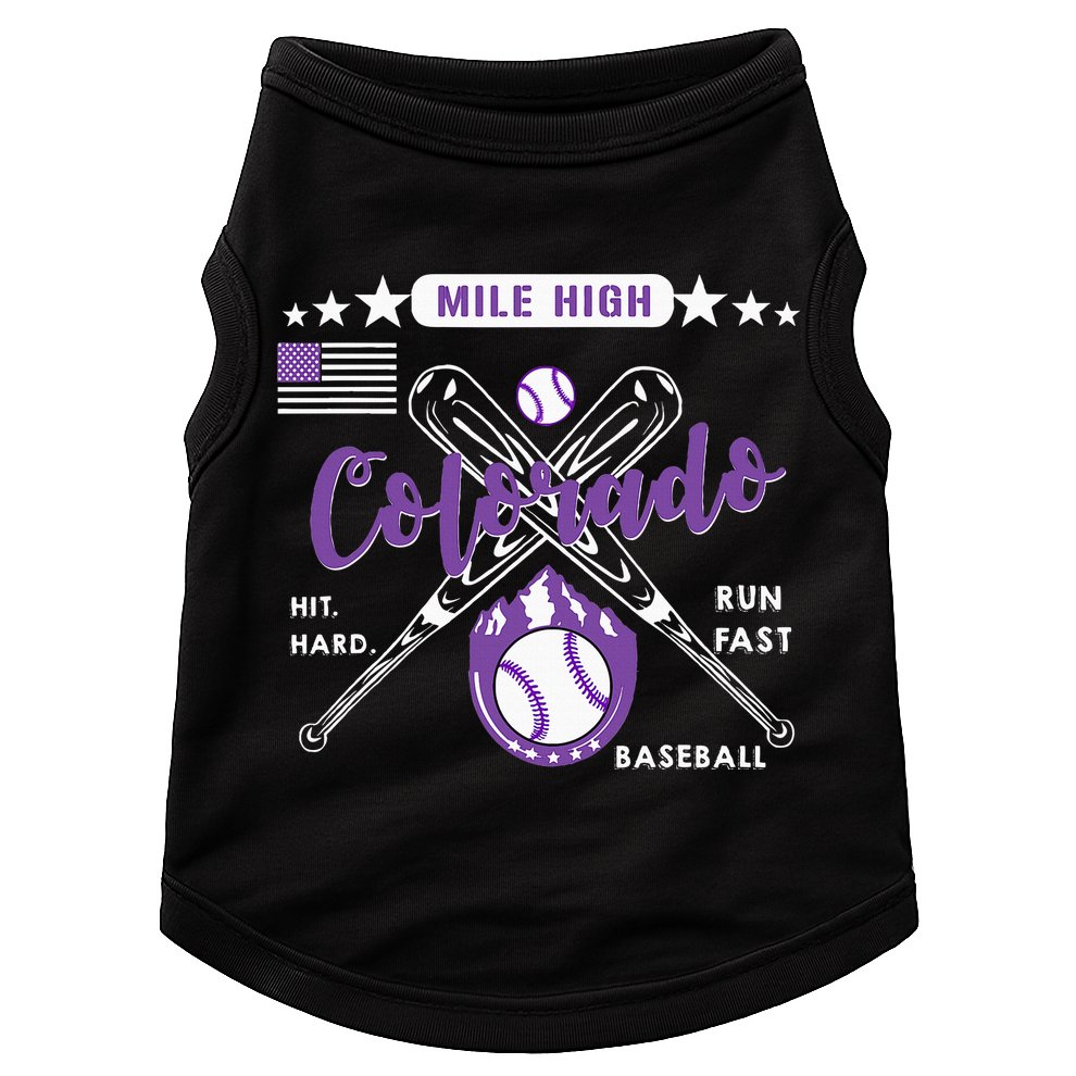 Colorado Baseball Rocky Mountain Skyline Baseball Doggie Tank