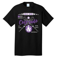 Colorado Baseball Rocky Mountain Skyline Baseball Tall T-Shirt