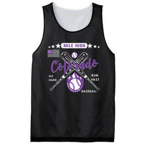 Colorado Baseball Rocky Mountain Skyline Baseball Mesh Reversible Basketball Jersey Tank