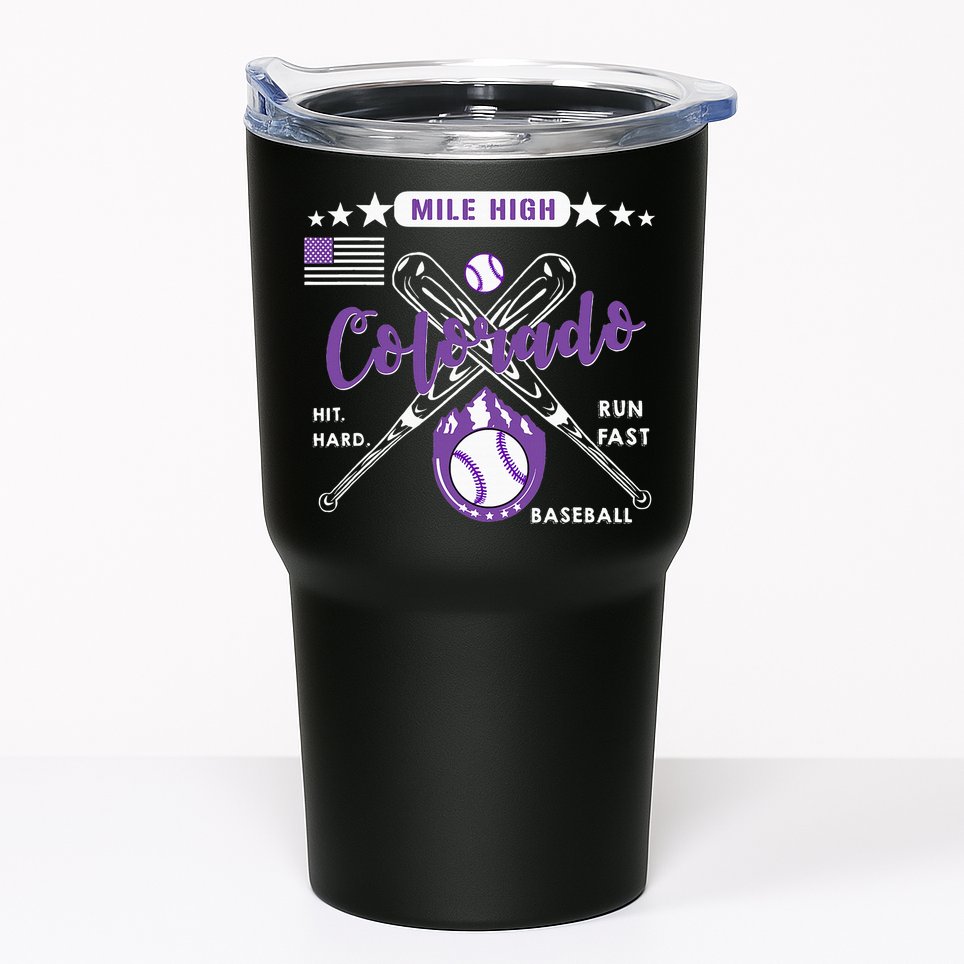 Colorado Baseball Rocky Mountain Skyline Baseball Tumbler