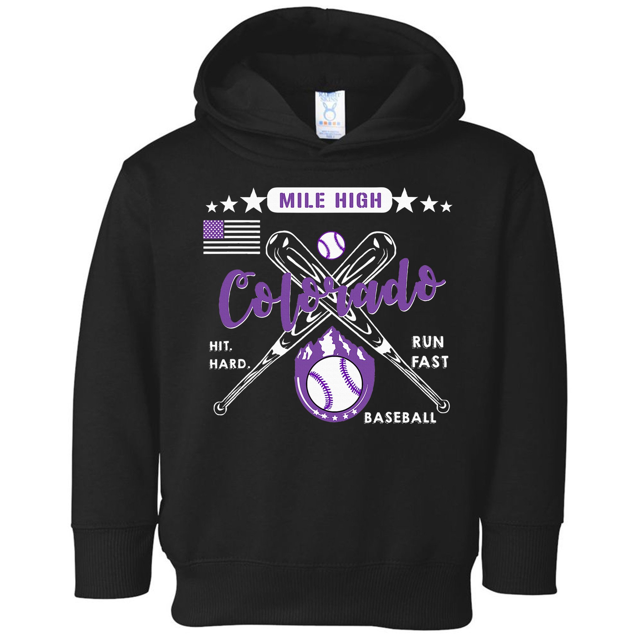 Colorado Baseball Rocky Mountain Skyline Baseball Toddler Hoodie