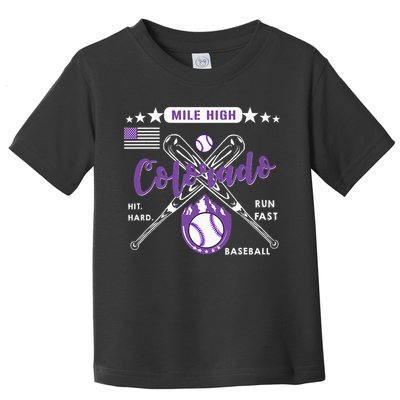 Colorado Baseball Rocky Mountain Skyline Baseball Toddler T-Shirt