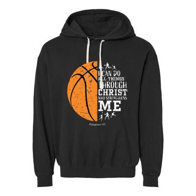 Christian Basketball Religious Gifts Garment-Dyed Fleece Hoodie