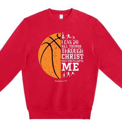 Christian Basketball Religious Gifts Premium Crewneck Sweatshirt