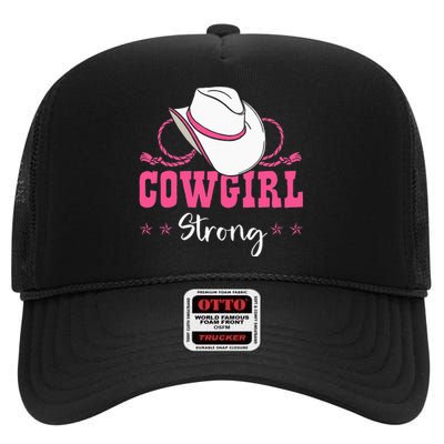 Cowgirl Barrel Racing Roping Horseback Riding Rodeo High Crown Mesh Back Trucker Hat