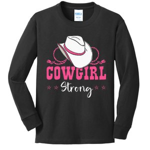 Cowgirl Barrel Racing Roping Horseback Riding Rodeo Kids Long Sleeve Shirt